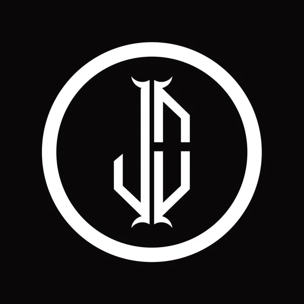 Huruf Monogram Logo Dengan Bentuk Tanduk Heksagon Templat Desain — Stok Foto
