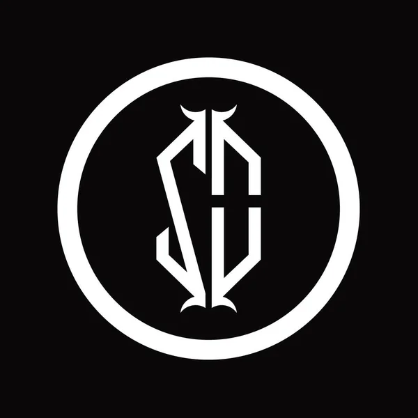 Logó Monogram Betű Hatszögletű Kürt Alakú Tervezési Sablonnal — Stock Fotó