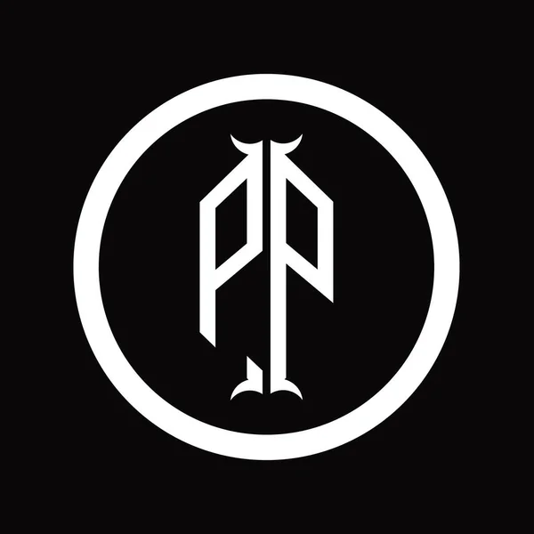 Logo Monogram Letter Hexagon Horn Shape Design Template — 스톡 사진