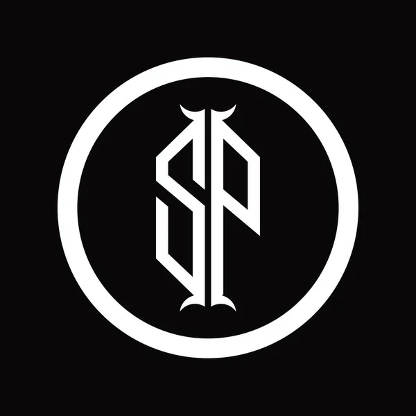 Επιστολή Μονογραφήματος Logo Εξάγωνο Σχήμα Κέρατο Πρότυπο Σχεδιασμού — Φωτογραφία Αρχείου