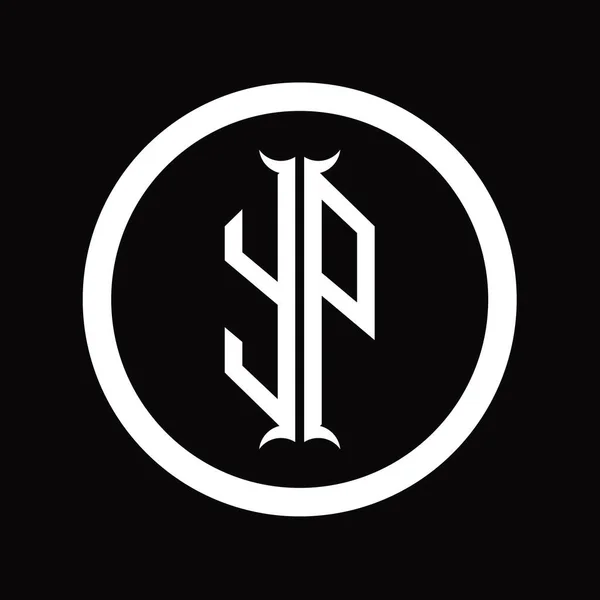 Logo Carta Monograma Con Forma Cuerno Hexágono Plantilla Diseño — Foto de Stock