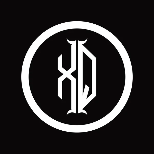 Altıgen Boynuz Şekli Tasarım Şablonlu Logo Monogram Harfi — Stok fotoğraf