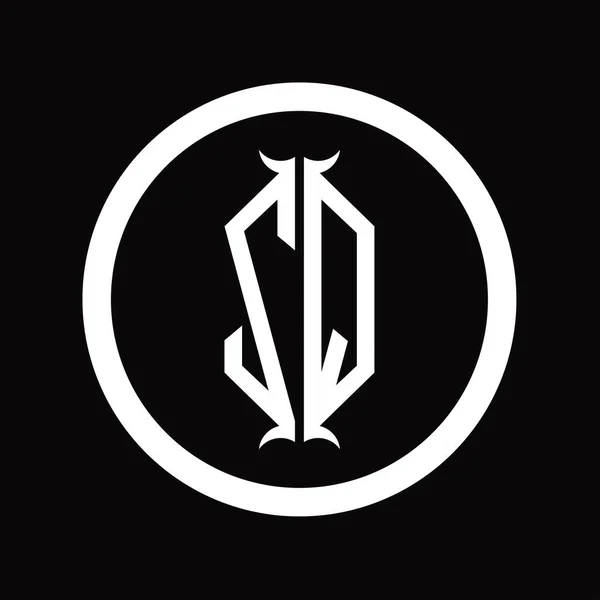 Logo Monogramma Lettera Con Esagono Corno Modello Design Forma — Foto Stock