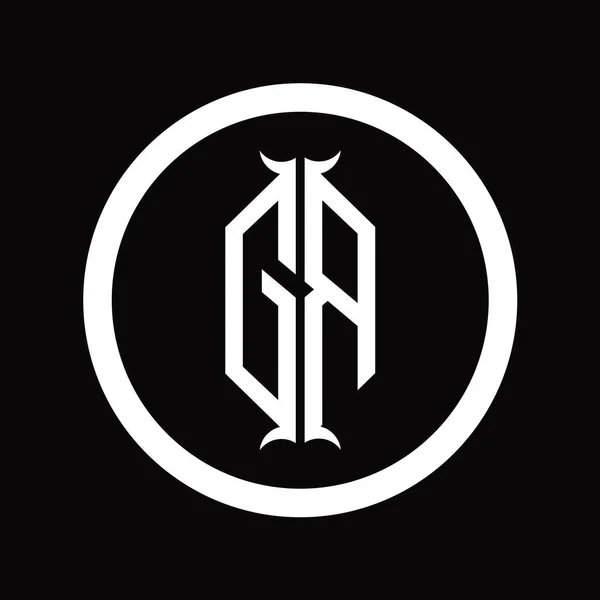Logo Monogram Betű Hatszögletű Kürt Alakú Tervezési Sablonnal — Stock Fotó