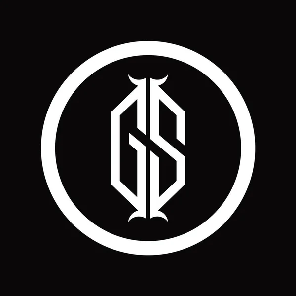 Logo Monogram Betű Hatszögletű Kürt Alakú Tervezési Sablonnal — Stock Fotó