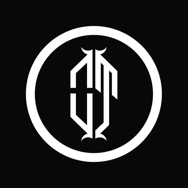 Logo Monogram Betű Hatszögletű Kürt Alakú Design Sablon — Stock Fotó