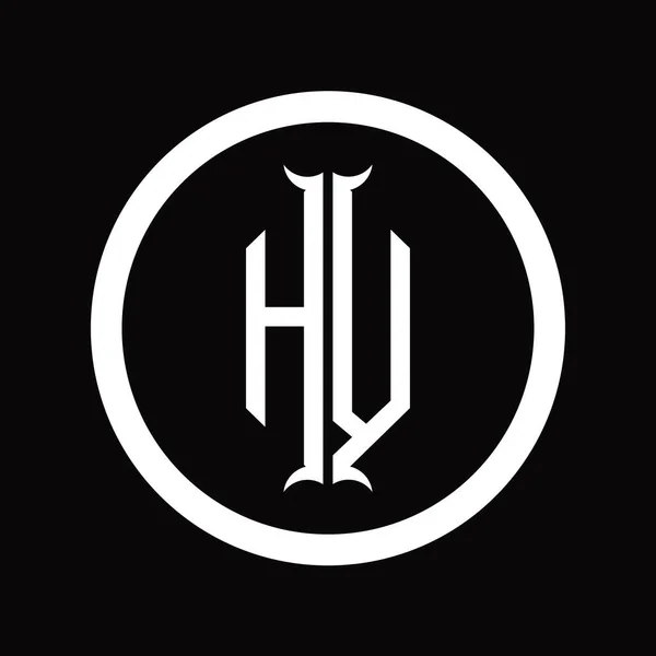Логотип Буква Шестиугольник Рога Дизайн Шаблон — стоковое фото