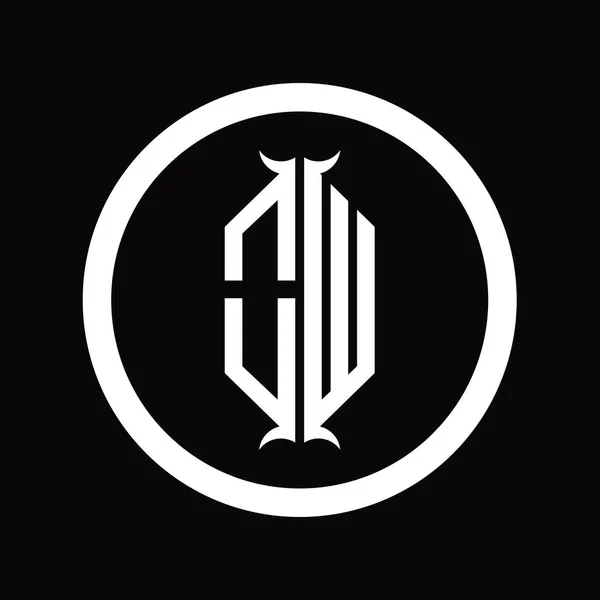 Huruf Monogram Logo Dengan Templat Bentuk Tanduk Heksagon — Stok Foto