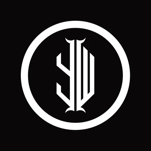Logo Carta Monograma Con Forma Cuerno Hexágono Plantilla Diseño —  Fotos de Stock