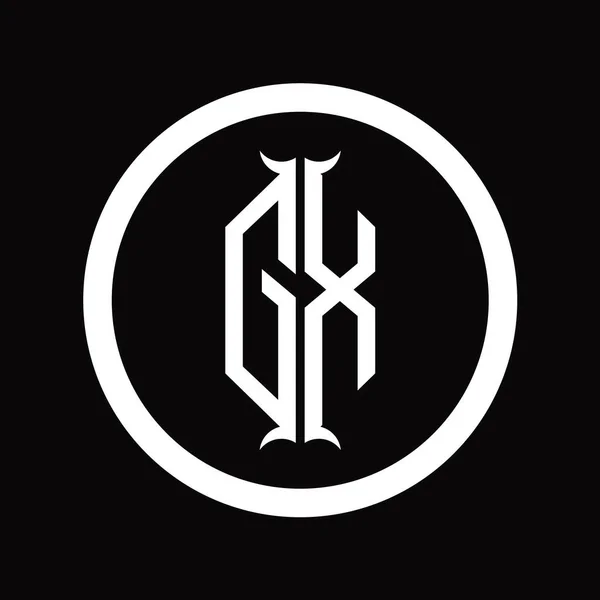 Logo Monogram Letter Met Hexagon Hoorn Vorm Ontwerp Template — Stockfoto