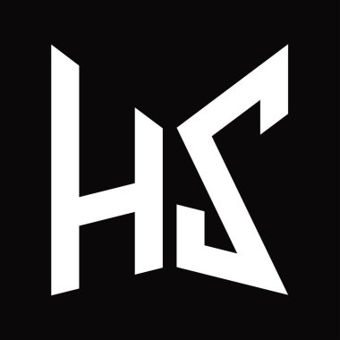 HZ logo tasarım şablonu siyah arkaplan üzerinde izole ayna kalkan şekli