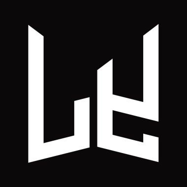 LY logo monogram tasarım şablonu siyah arkaplan üzerinde izole ayna kalkan şekli