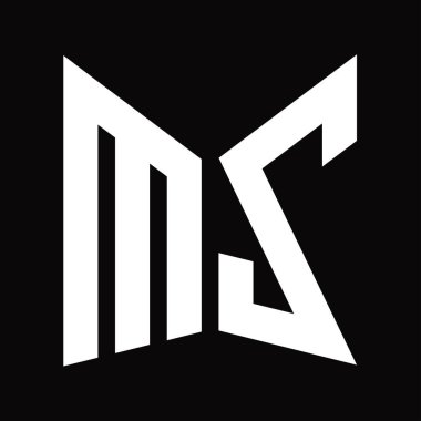 MZ logo tasarım şablonu siyah arkaplan üzerinde izole ayna kalkan şekli