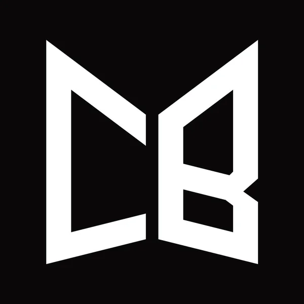 Logo Μονόγραμμα Πρότυπο Σχεδιασμού Σχήμα Ασπίδας Καθρέφτη Απομονώνονται Μαύρο Φόντο — Φωτογραφία Αρχείου