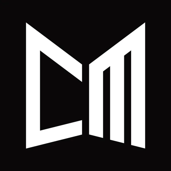 Modelo Design Monograma Logo Com Forma Escudo Espelho Isolado Fundo — Fotografia de Stock