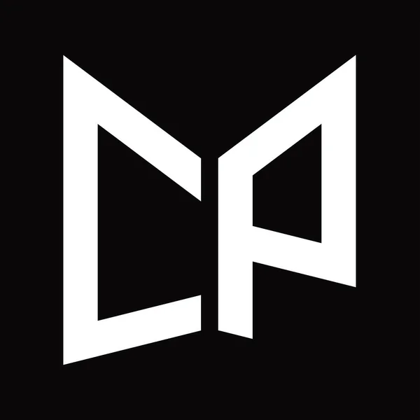 Modelo Design Monograma Logotipo Com Forma Escudo Espelho Isolado Fundo — Fotografia de Stock