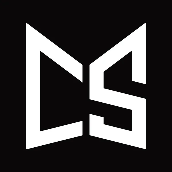 Logo Plantilla Diseño Monograma Con Forma Escudo Espejo Aislado Sobre — Foto de Stock