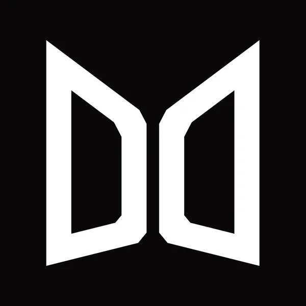 Logo Monogramm Design Vorlage Mit Spiegel Schildform Isoliert Auf Schwarzem — Stockfoto