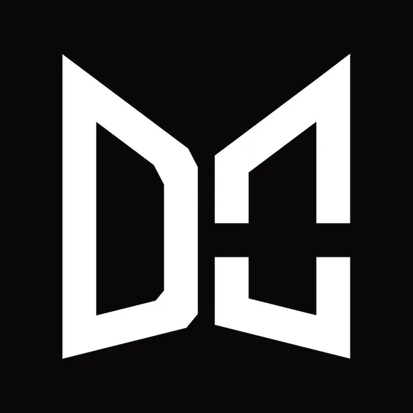 Logo Monogramm Design Vorlage Mit Spiegel Schild Form Isoliert Auf — Stockfoto