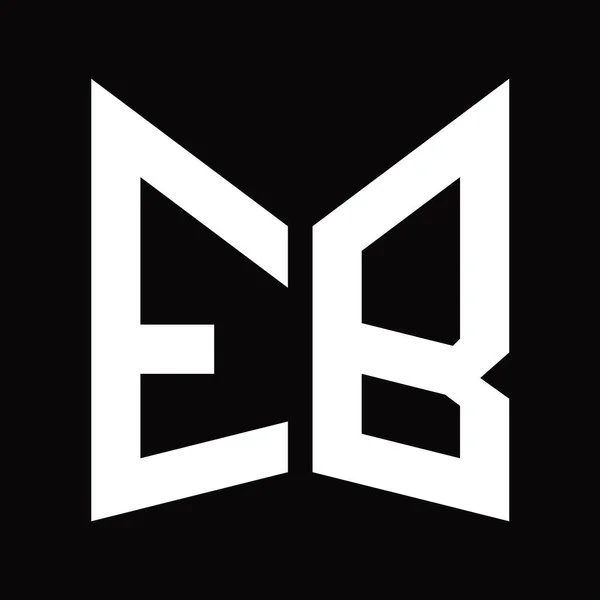 Modello Design Monogramma Logo Con Forma Specchio Isolato Sfondo Nero — Foto Stock
