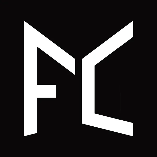 Конструкція Монограми Logo Формою Дзеркального Щита Ізольована Чорному Тлі — стокове фото