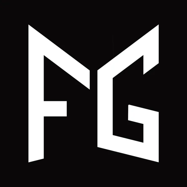 Fg黒の背景に隔離されたミラーシールド形状を持つロゴモノグラムのデザインテンプレート — ストック写真