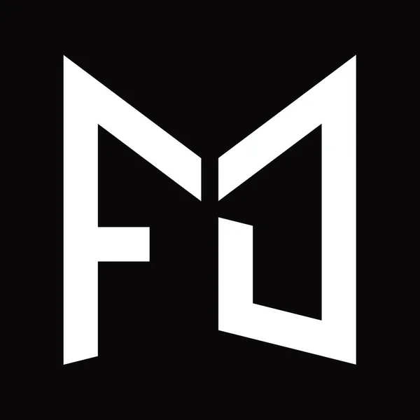 Logo Monogram Ontwerp Template Met Spiegel Schild Vorm Geïsoleerd Zwarte — Stockfoto