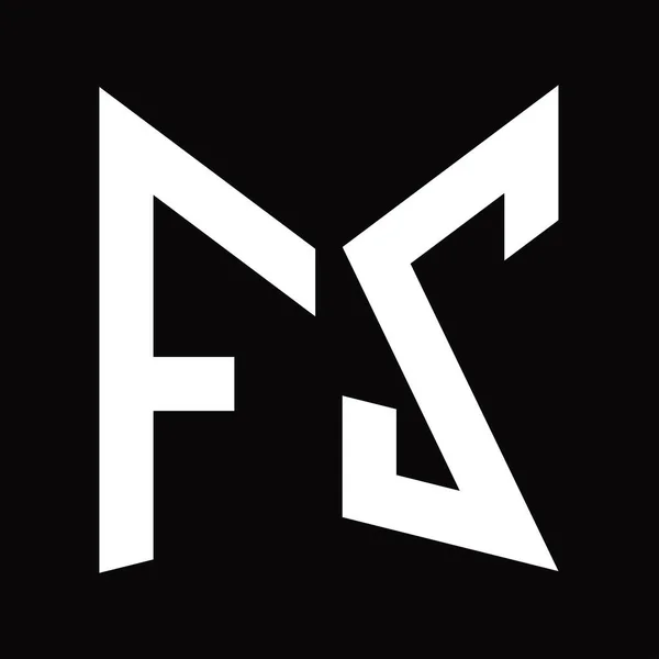 Fz标志设计模板 镜像屏蔽形状 隔离在黑色背景 — 图库照片