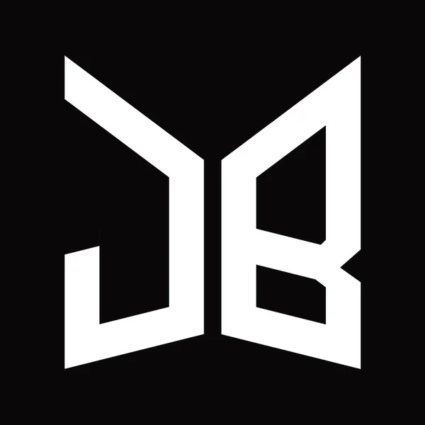 Logo Monogram Design Template Mirror Shield Shape Black Background — 스톡 사진