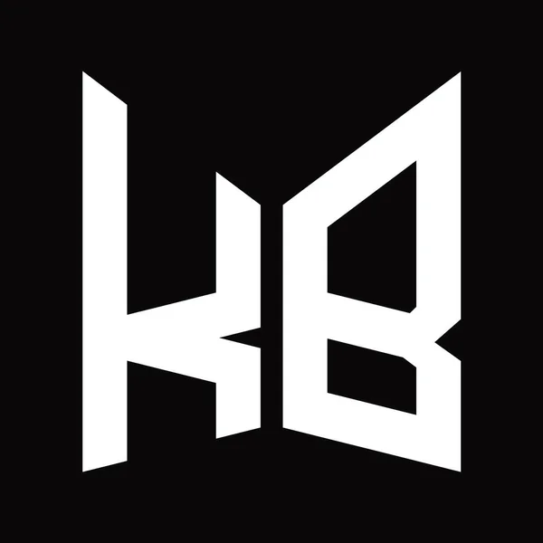 Шаблон Дизайну Монограми Логотипу Формою Дзеркального Щита Ізольовано Чорному Тлі — стокове фото