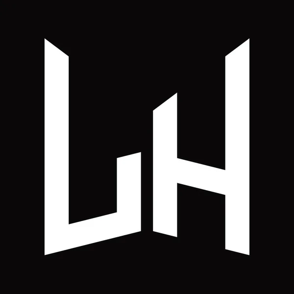 Logo Monogramm Design Vorlage Mit Spiegelschildform Isoliert Auf Schwarzem Hintergrund — Stockfoto