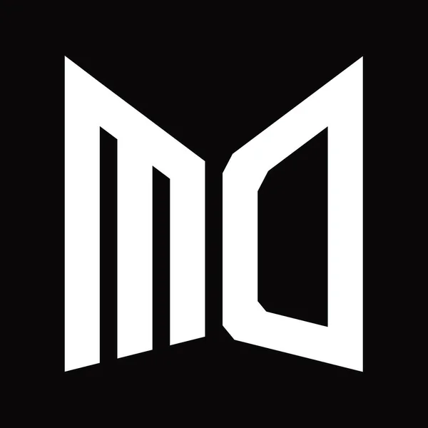 Plantilla Diseño Monograma Logo Con Forma Escudo Espejo Aislado Sobre — Foto de Stock