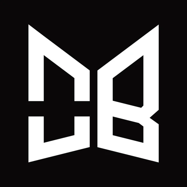 Logo Monogram Design Template Mirror Shield Shape Isolated Black Background — 스톡 사진