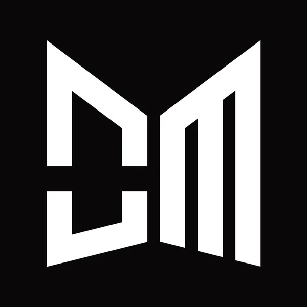 Modelo Design Monograma Logotipo Com Forma Escudo Espelho Isolado Fundo — Fotografia de Stock