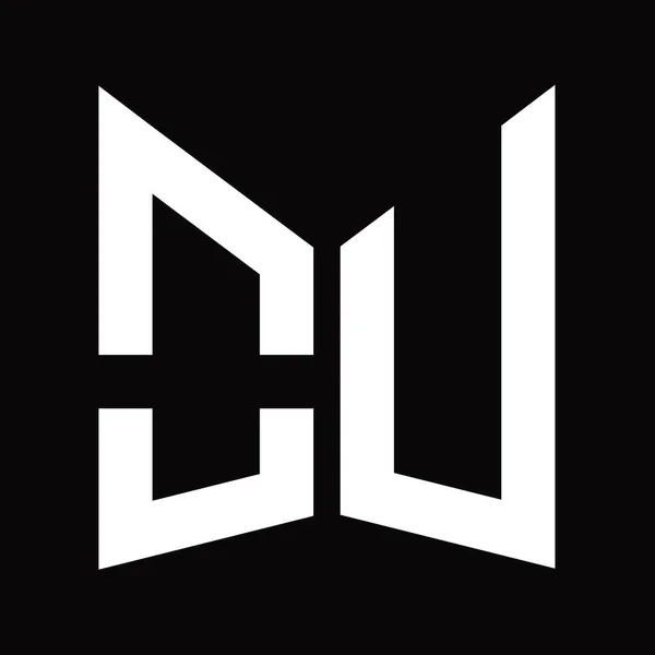 Logo Monogram Tasarım Şablonu Siyah Arkaplan Üzerinde Izole Ayna Kalkan — Stok fotoğraf