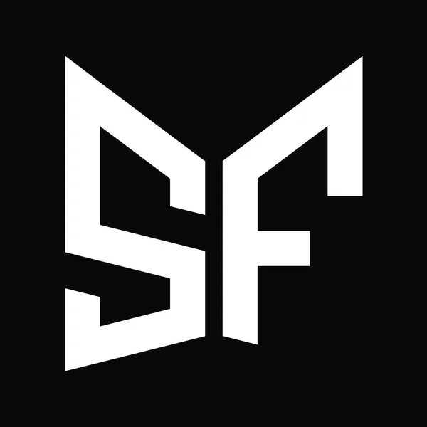 Logo Monogramm Design Vorlage Mit Spiegel Schildform Isoliert Auf Schwarzem — Stockfoto