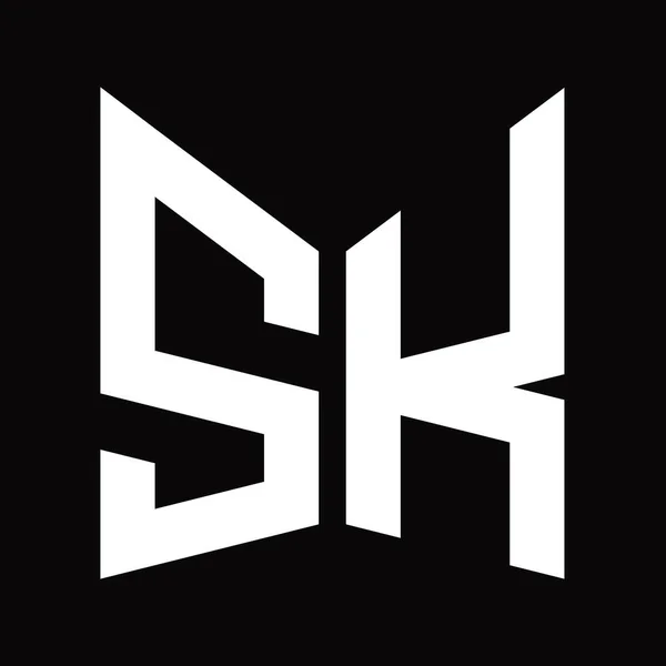 Logo Monogram Ontwerp Sjabloon Met Spiegel Schild Vorm Geïsoleerd Zwarte — Stockfoto