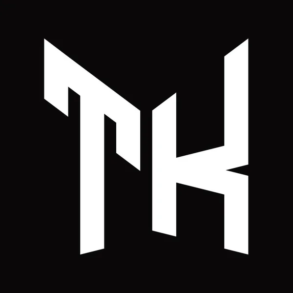 Логотип Монограма Дизайн Шаблон Дзеркальним Щитом Форми Ізольовані Чорному Фоні — стокове фото