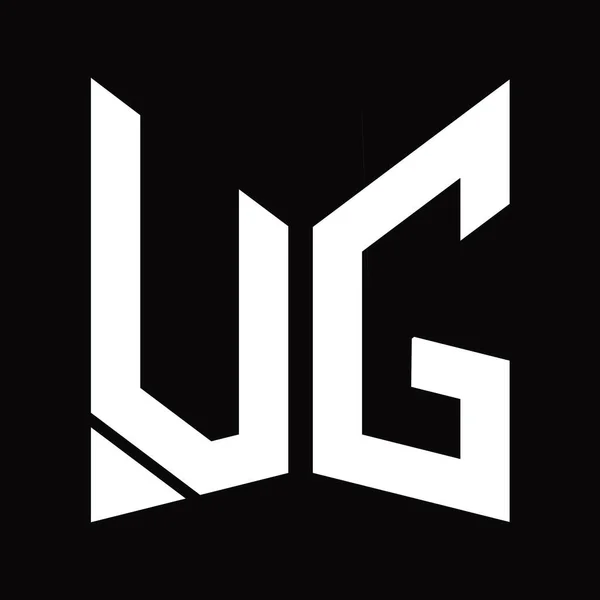 Logo Monogramm Design Vorlage Mit Spiegelschildform Isoliert Auf Schwarzem Hintergrund — Stockfoto