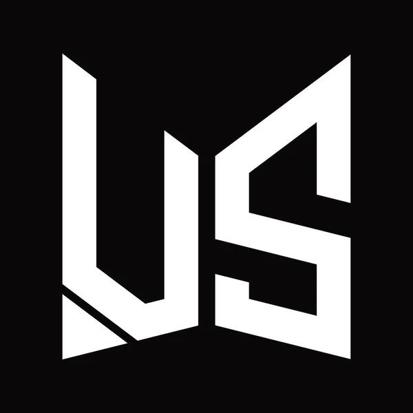Szablon Projektu Monogramu Logo Lustrzanym Kształtem Tarczy Czarnym Tle — Zdjęcie stockowe