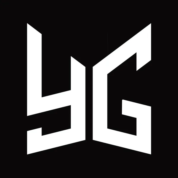 Монограмма Логотипа Шаблон Зеркальным Экраном Формы Изолированы Черном Фоне — стоковое фото