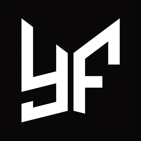 Logo Monogram Design Mall Med Spegel Sköld Form Isolerad Svart — Stockfoto