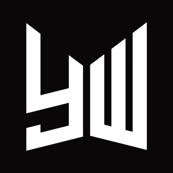 Logo Monogram Design Sablon Tükör Pajzs Alakú Elszigetelt Fekete Háttér — Stock Fotó