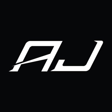 Dilim biçimi tasarım şablonlu AJ Logo monogram harfi