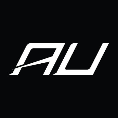 Dilim biçimi tasarım şablonlu AU Logo monogram harfi