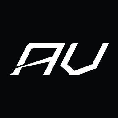 Dilim biçimi tasarım şablonlu AV Logo monogram harfi