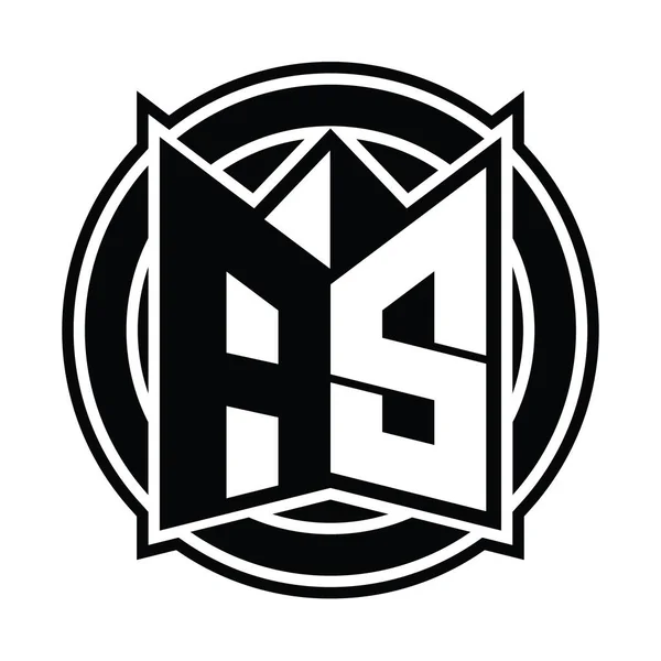 Logo Monogramm Design Vorlage Mit Spiegelschildform Und Kreis Abgerundet — Stockfoto
