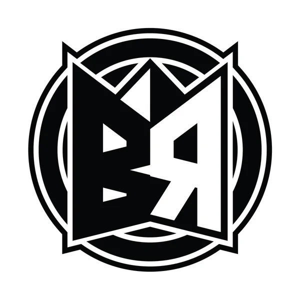 Logo Monogram Шаблон Дизайну Формою Дзеркального Щита Округленим Колом — стокове фото