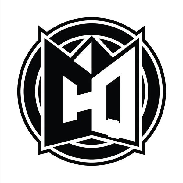 Szablon Projektu Monogramu Logo Lustrzanym Kształtem Tarczy Okrągłym — Zdjęcie stockowe