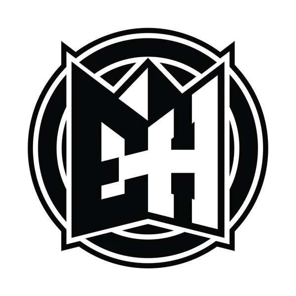 Шаблон Дизайну Монограми Logo Формою Дзеркального Щита Округленим Колом — стокове фото